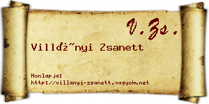 Villányi Zsanett névjegykártya